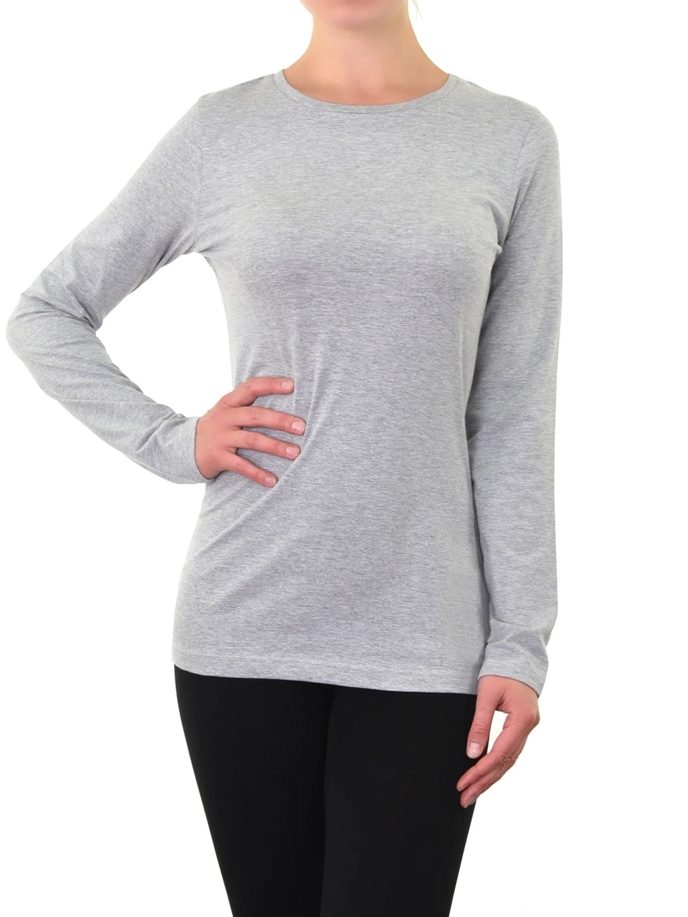 Women's Essential T-Shirt - Crew Neck Long Sleeve – Sizes S–L detail view