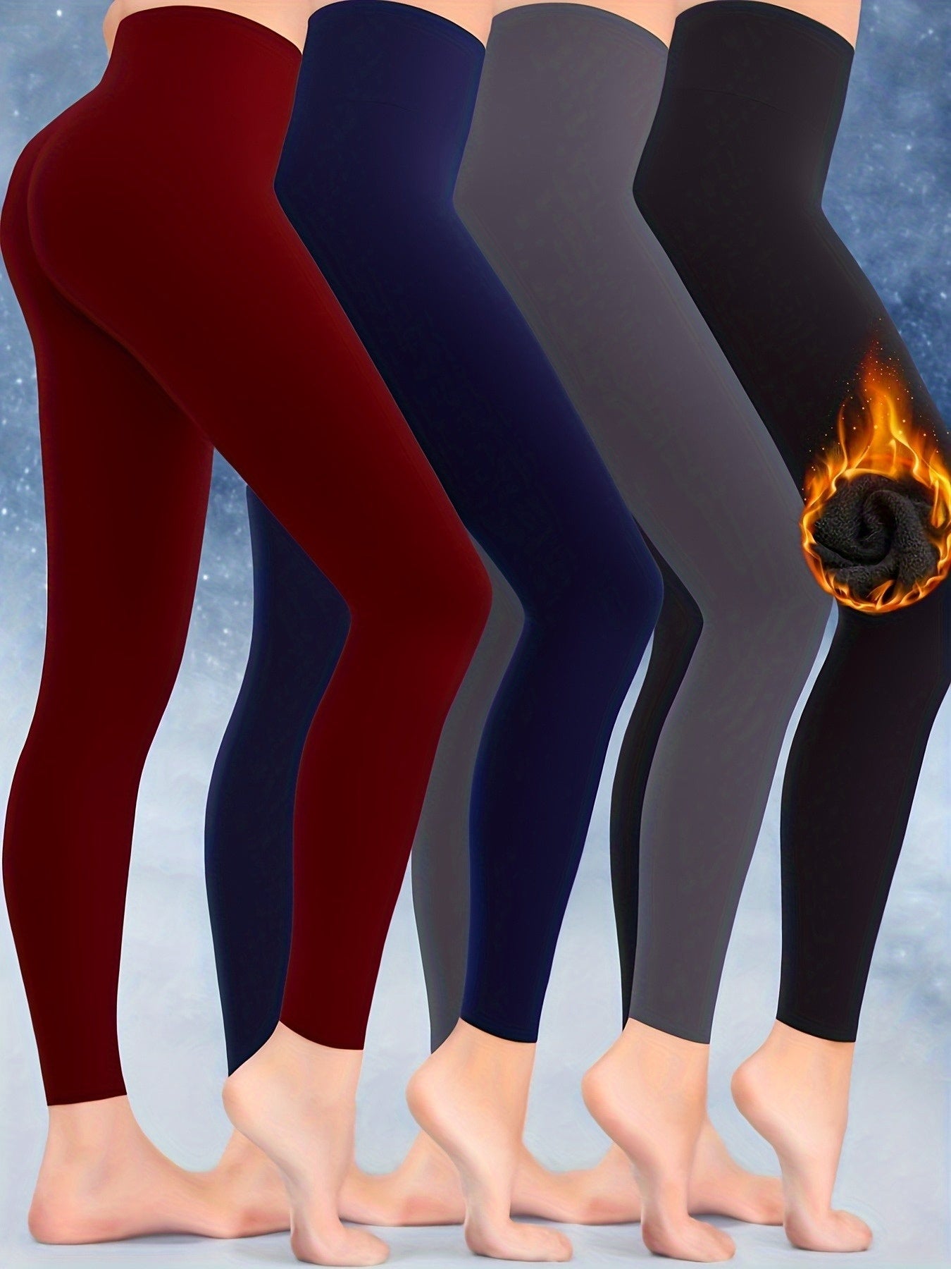 Women's Fleece-Lined Leggings - High-Waist Fit – Sizes S–XXL – view 7