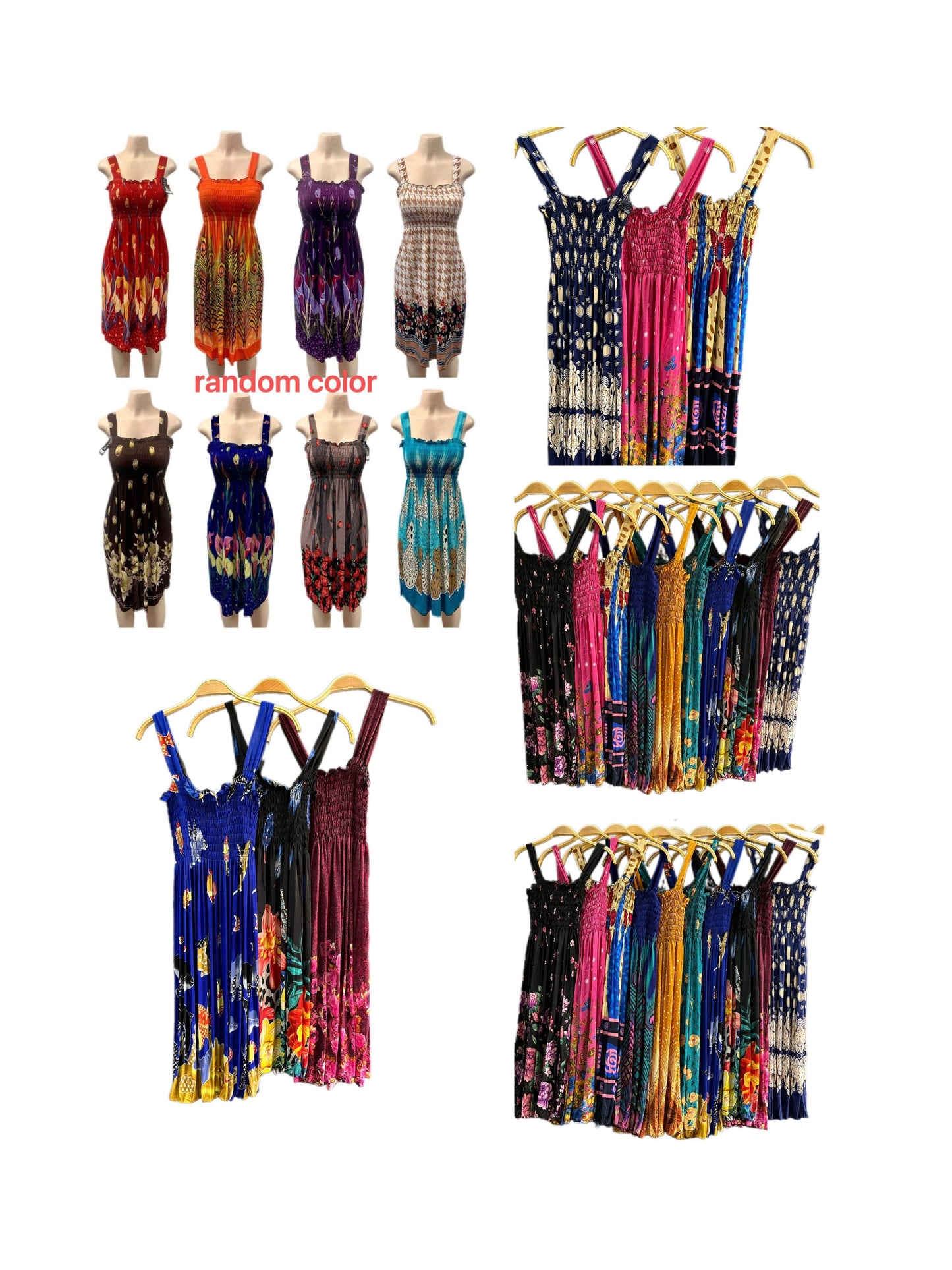 Women's Floral Mini Dress 3-Pack - Boho Square Neck Style detail view