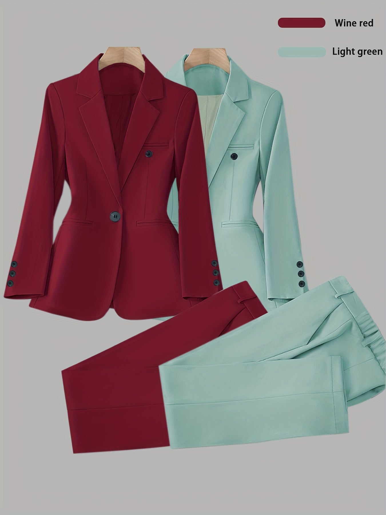 Women's Four-Piece Outfit Set - Matching Business Matching Look – Pink option – view 10