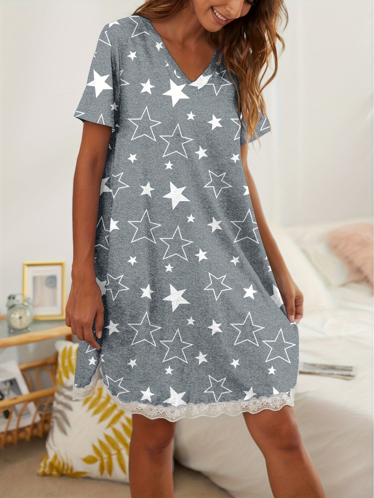 Women's Geometric V-Neck Casual Dress – view 7