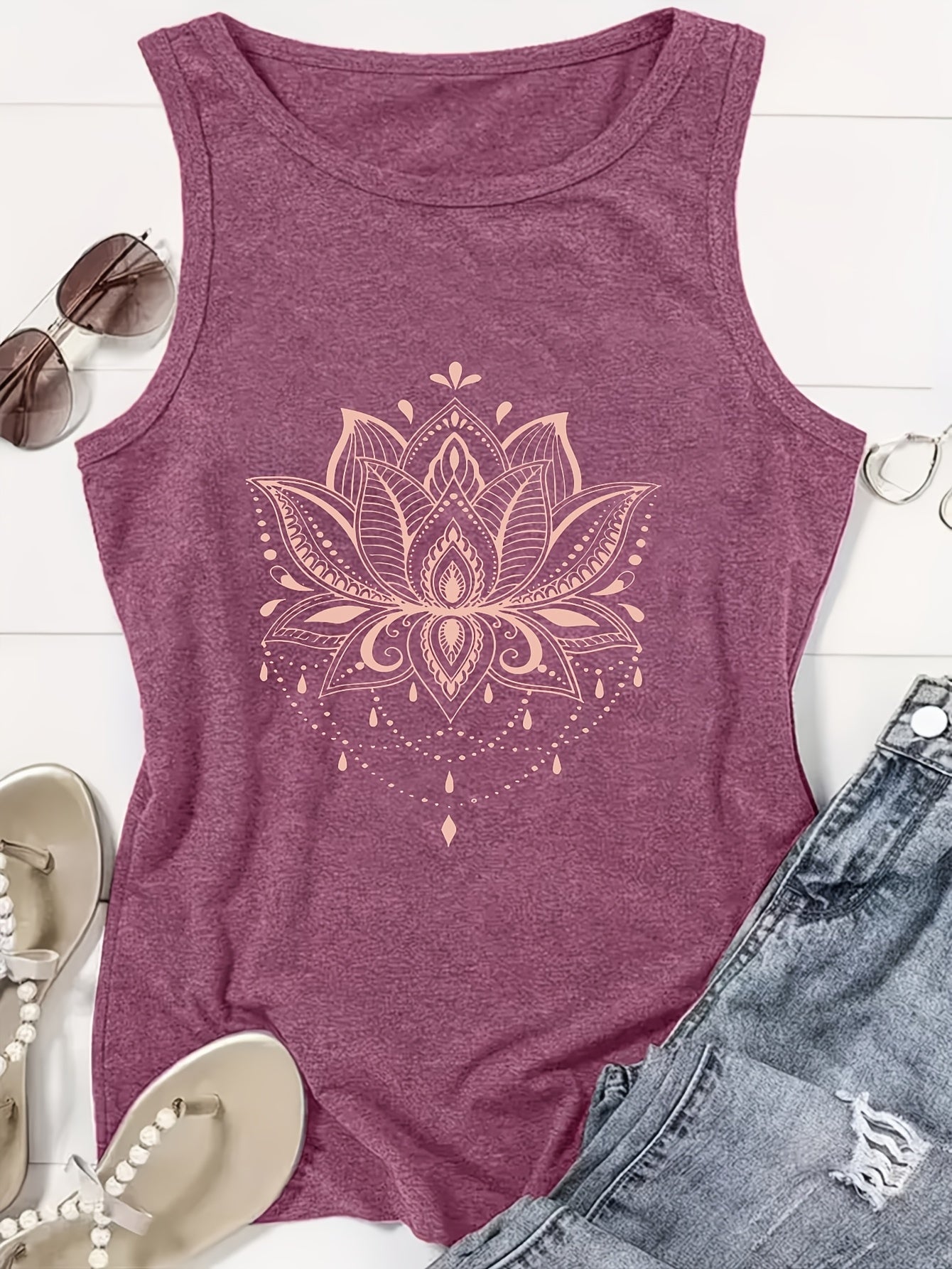 Women's Graphic Print Tank Top - Classic Neck Sleeveless ā view 8