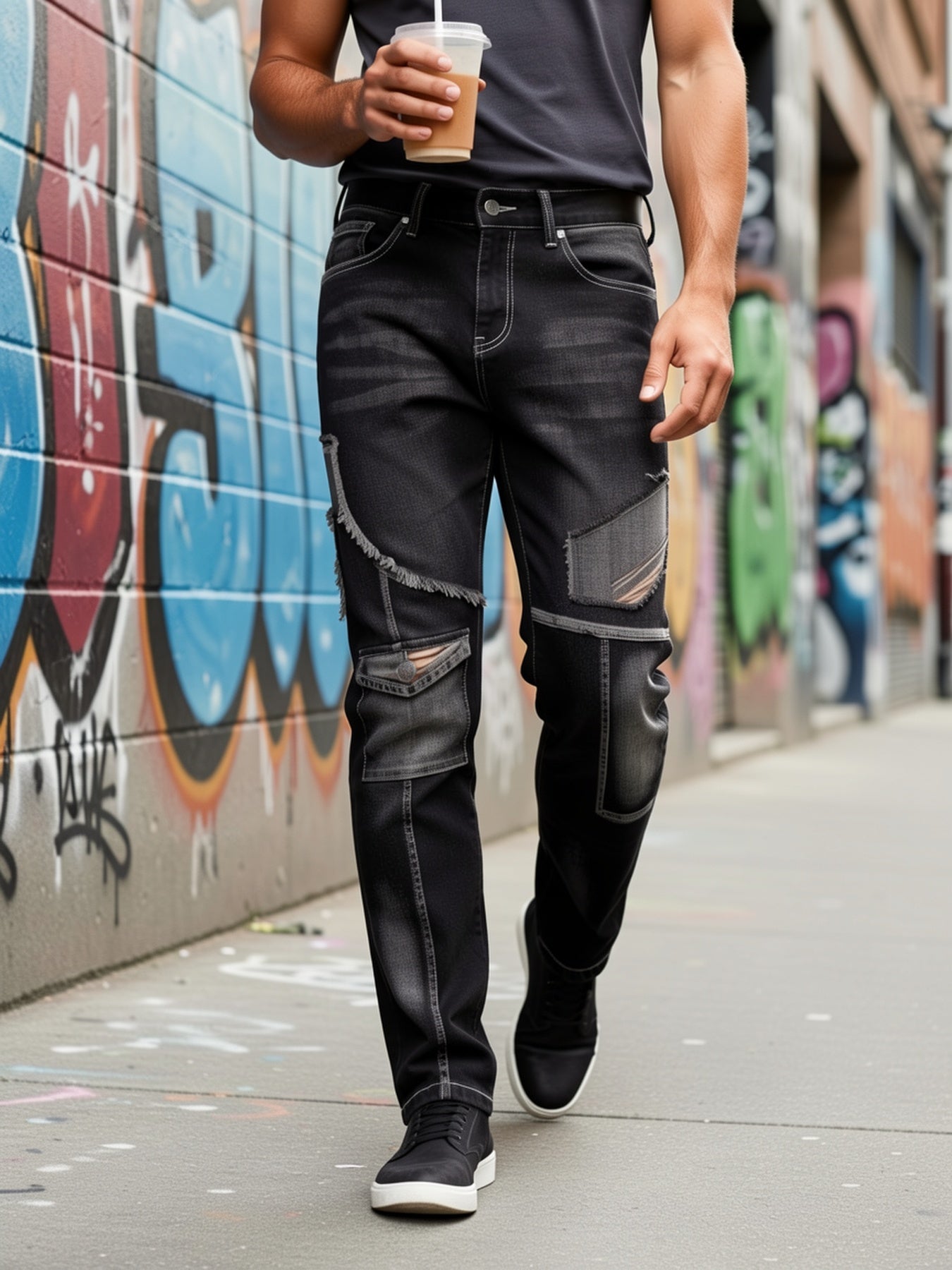 Women's High-Waist Jeans - Black Weekend – view 7