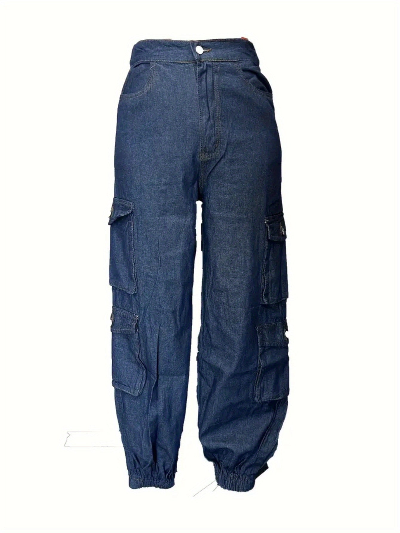 Women's High-Waist Skinny Jeans - Dark Blue Pocket Detail detail view