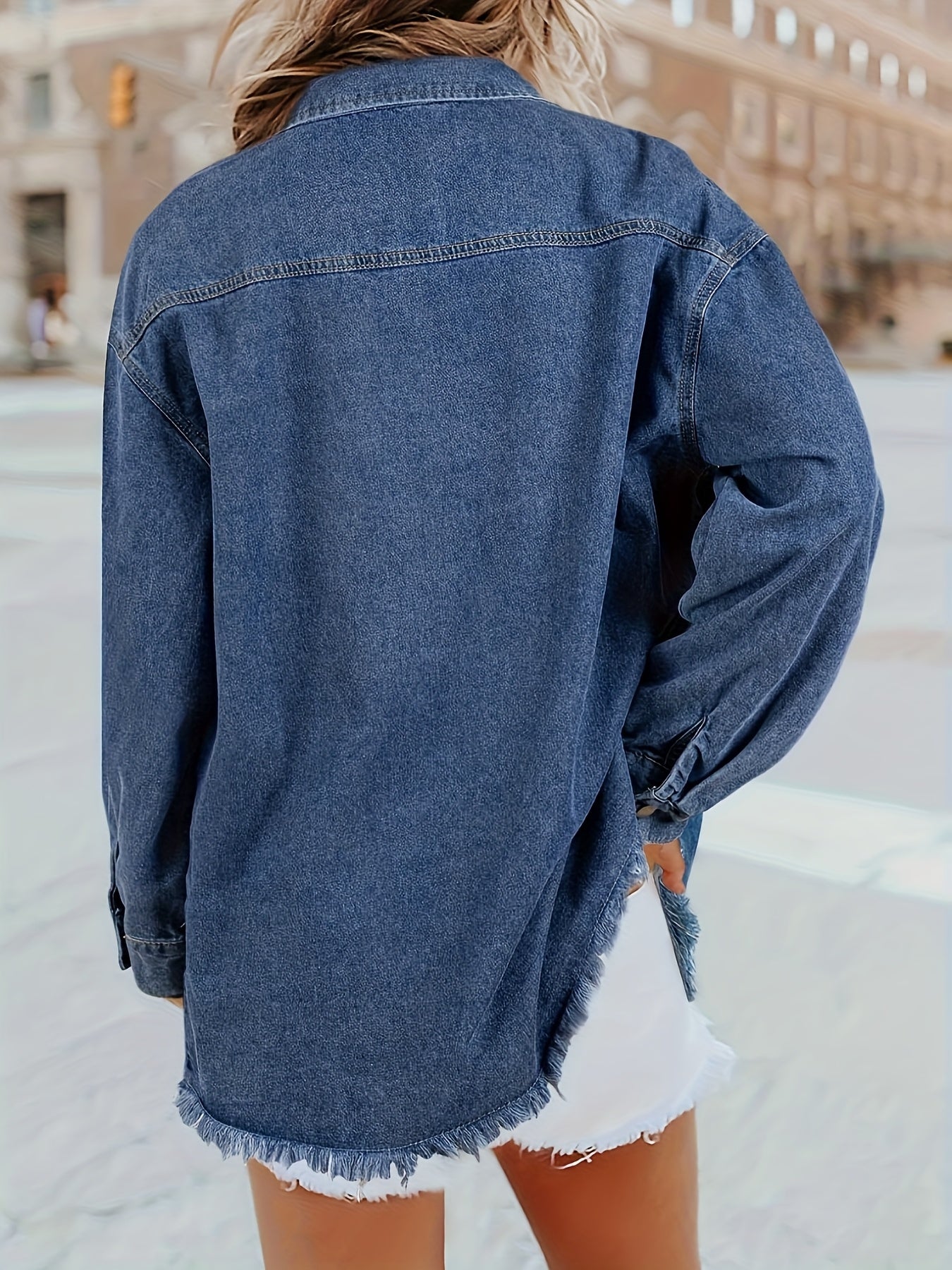 Women's Jacket - Denim-Look Long Sleeve detail view