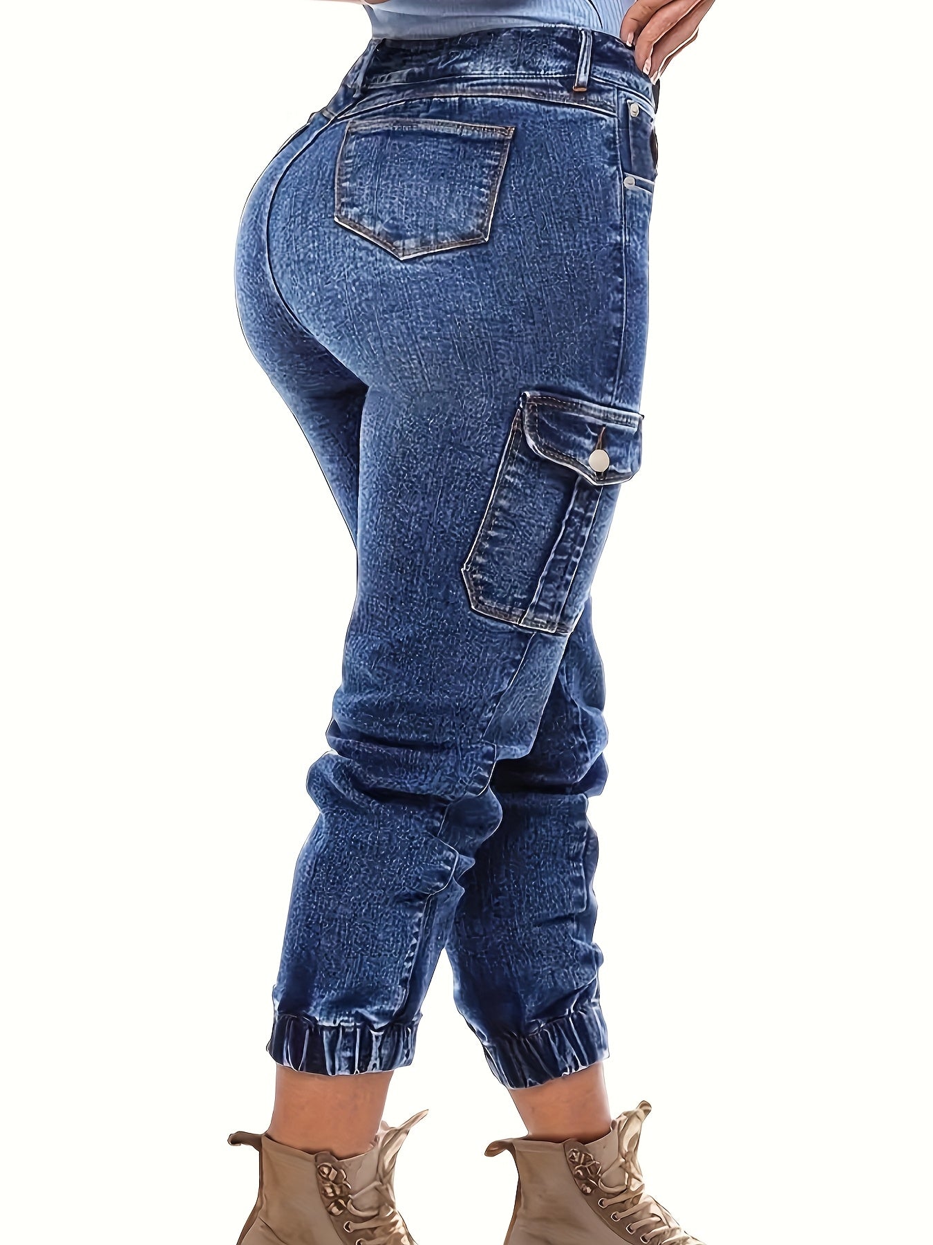 Women's Jeans - Dark Blue Distressed – Sizes S–XXL detail view