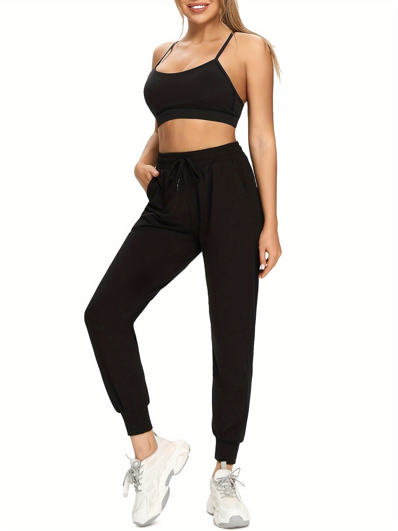 Women's Jogger Pants - Drawstring Waist With Pockets 22 detail view
