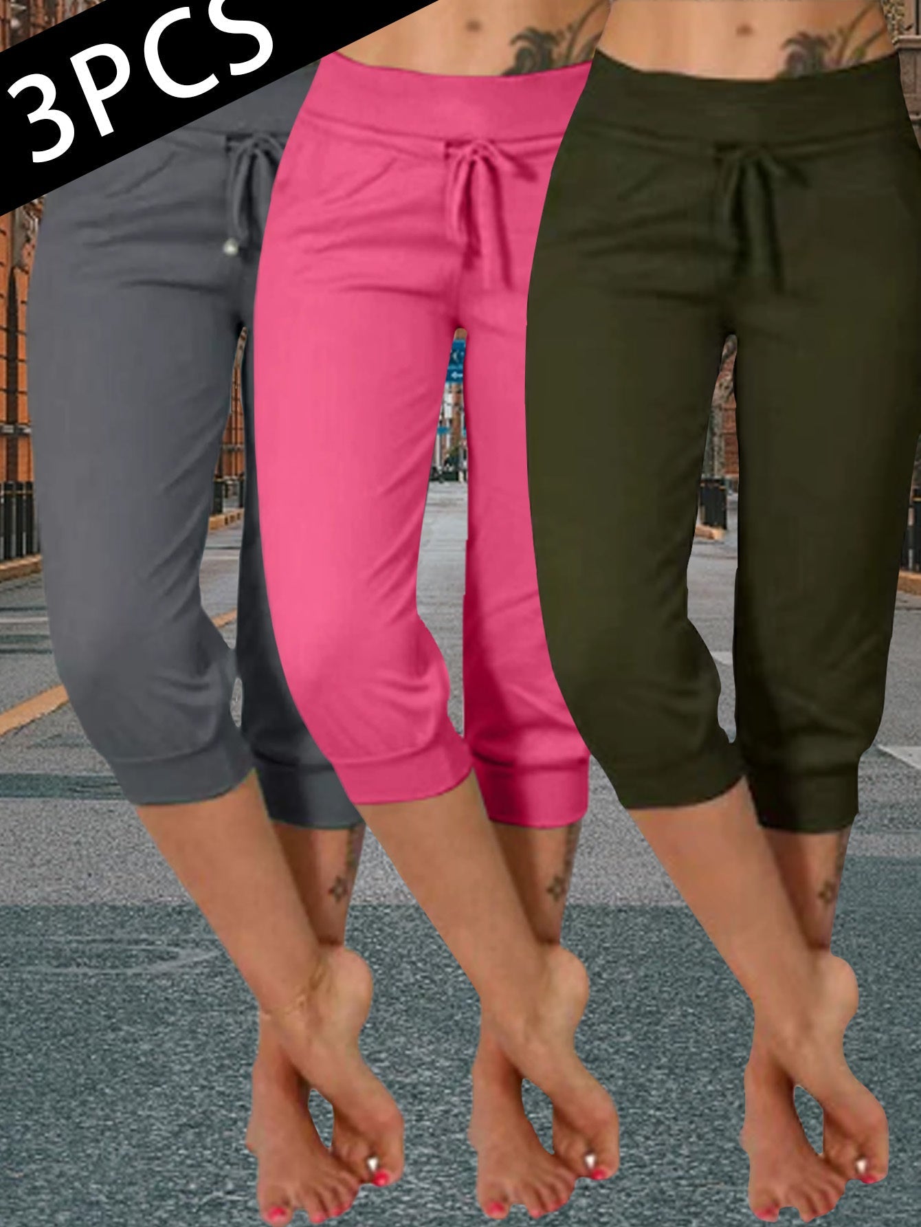 Women's Jogger Pants - High Waist Slim fit – Black option – view 18