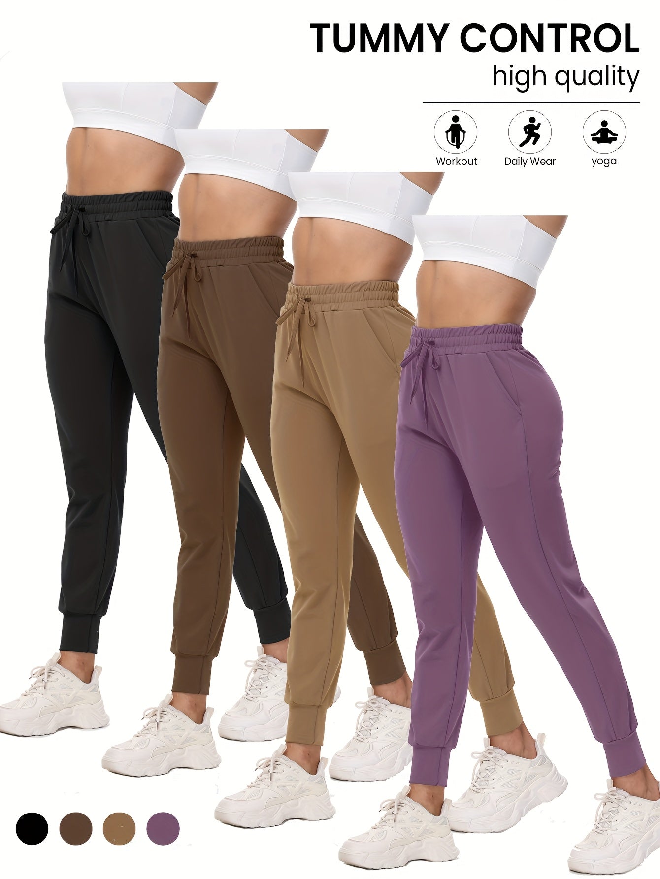 Women's Jogger Pants - Stretch With Pockets – Black option – view 8