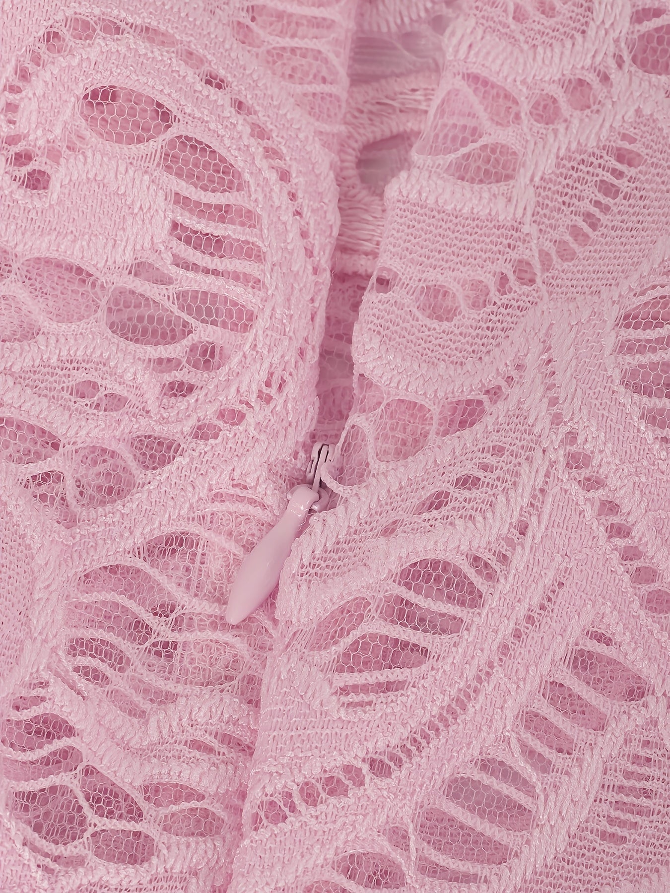 Women's Lace Crew Neck Wedding Dress detail view