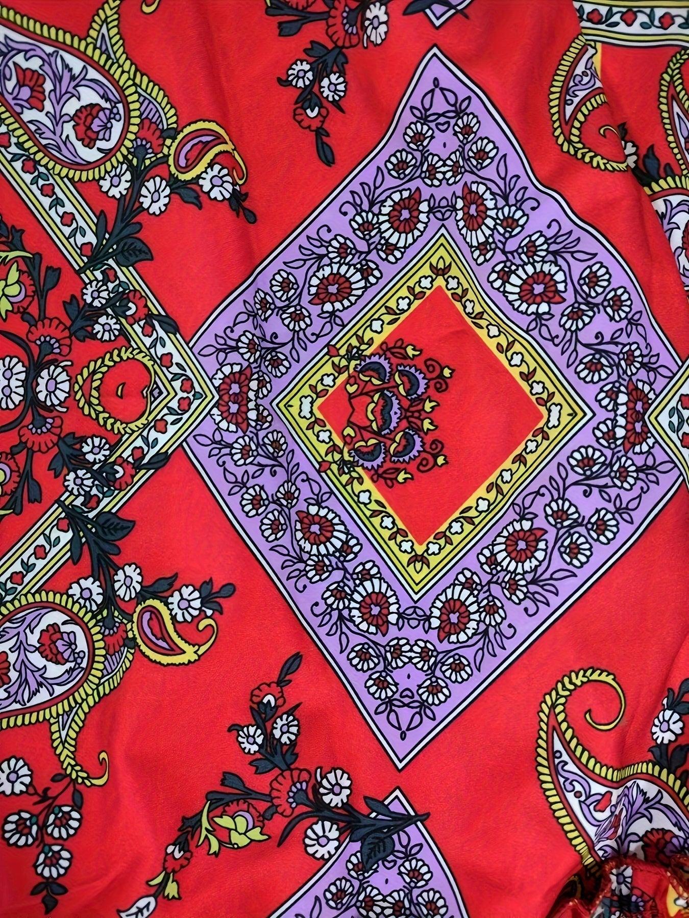 Women's Maxi Skirt - Paisley Print detail view