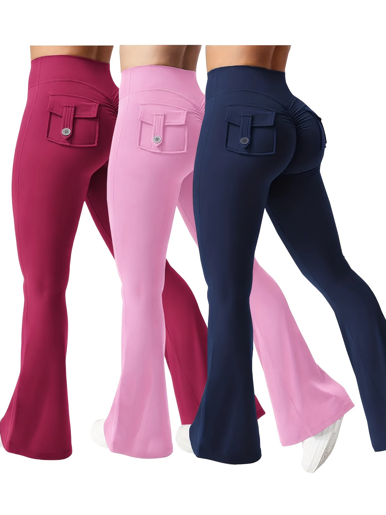 Women's Pants - High-Waist Fit – Black Grey Blue – view 16