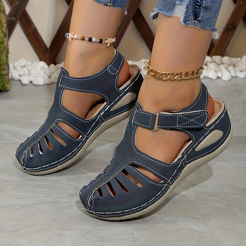 Women's Platform Sandals – Comfort Fit for Everyday Wear – Black / Sepia – view 8