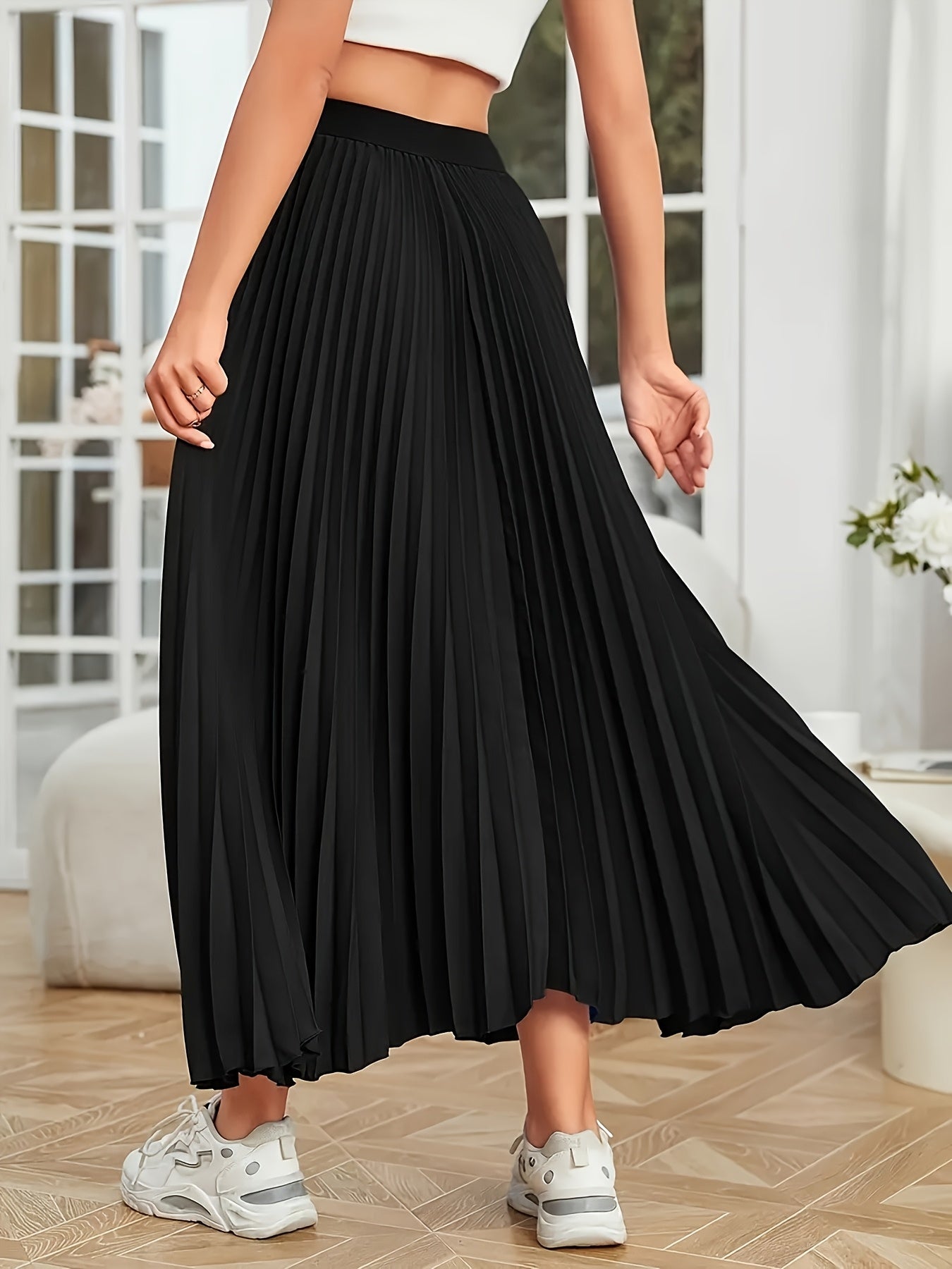 Women's Pleated Skirt Multipack – Women's 3-Pack Pleated Skirts - Elastic-Waist detail view