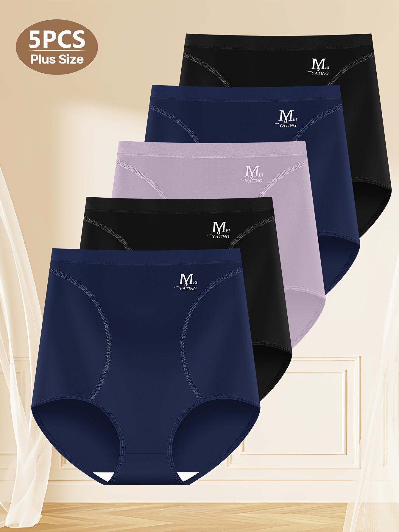 Women’s Plus Size 5-Pack High-Waist Shapewear Briefs - Tummy Control Support – Colorway 02949 detail view