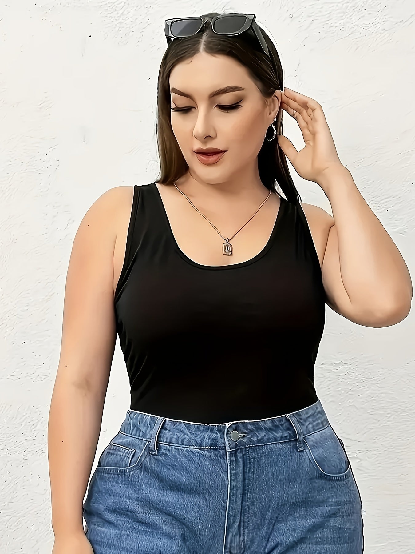 Women's Plus Size Tank Tops - 3-Pack Stretch Layering detail view