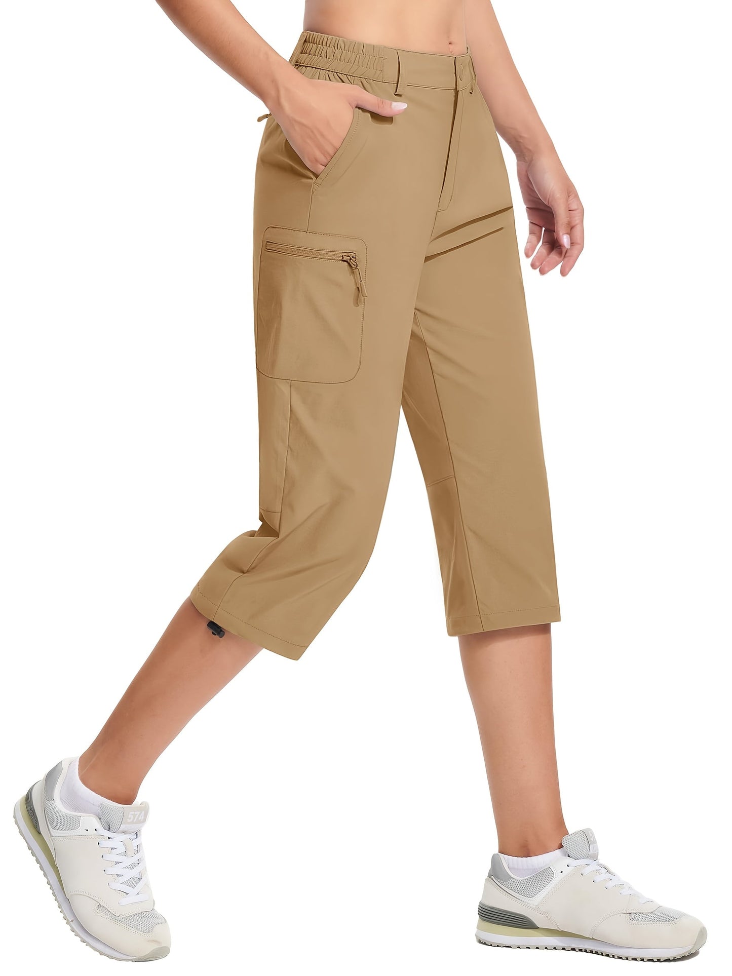 Women's Quick-Dry Hiking Capri Pants - Cargo Pockets – Black option – view 10