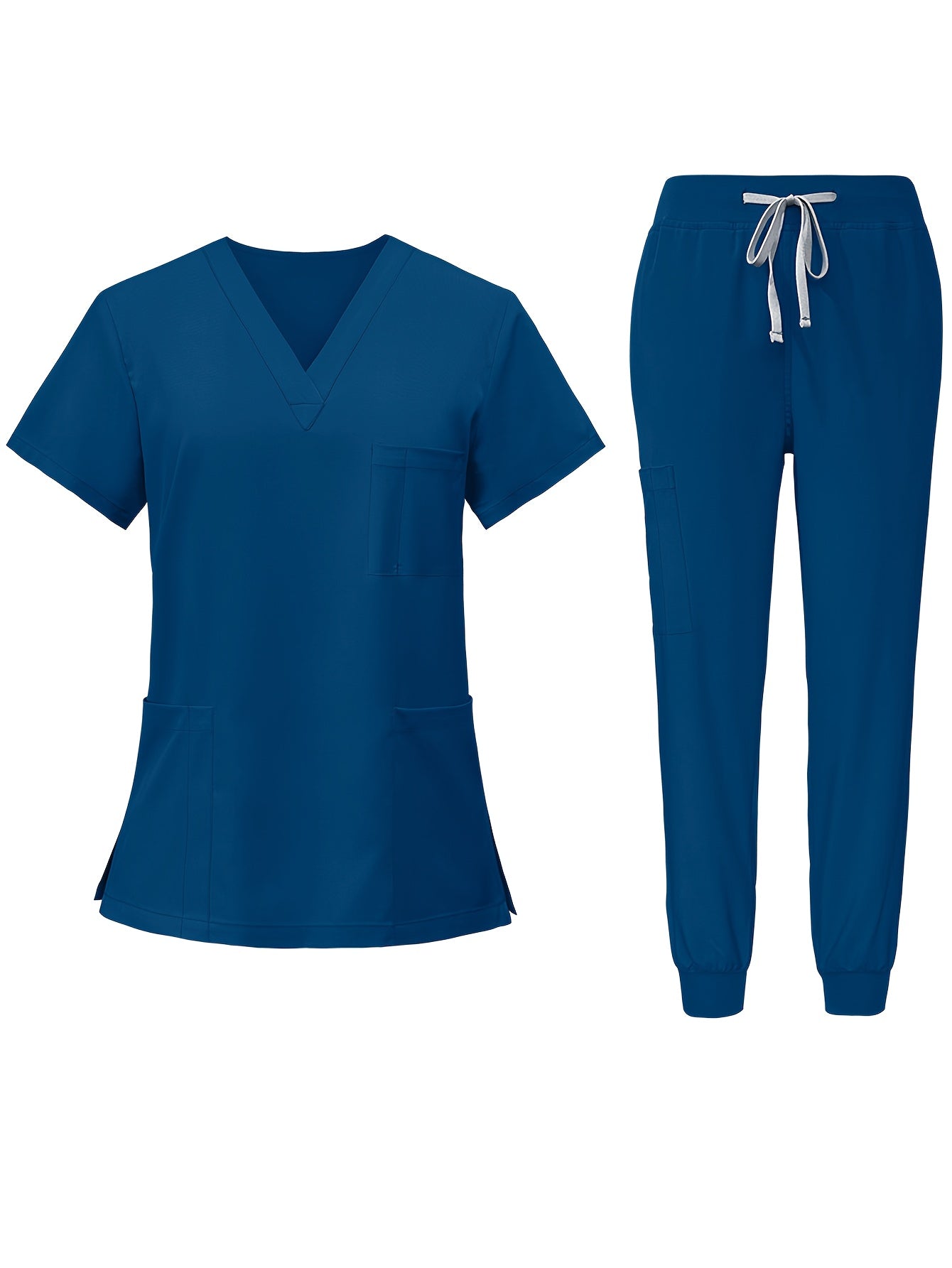 Women's Scrub Set - Solid Color Workwear Matching Outfit – view 11