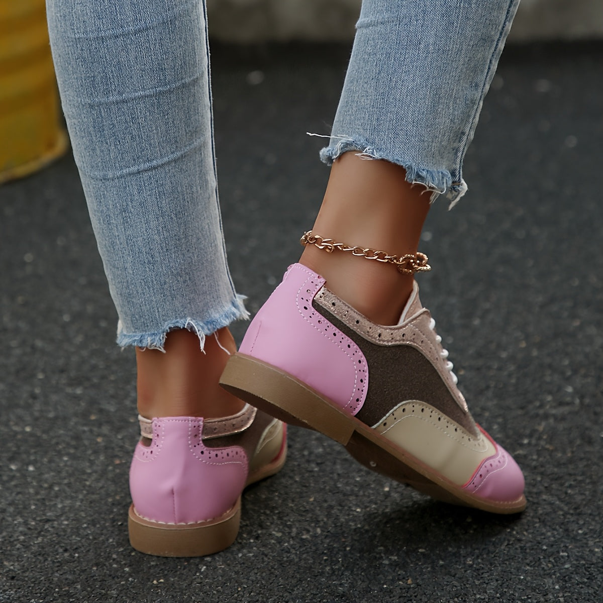 Women's Sneakers – Lace-Up for Everyday Wear – Pink – view 6