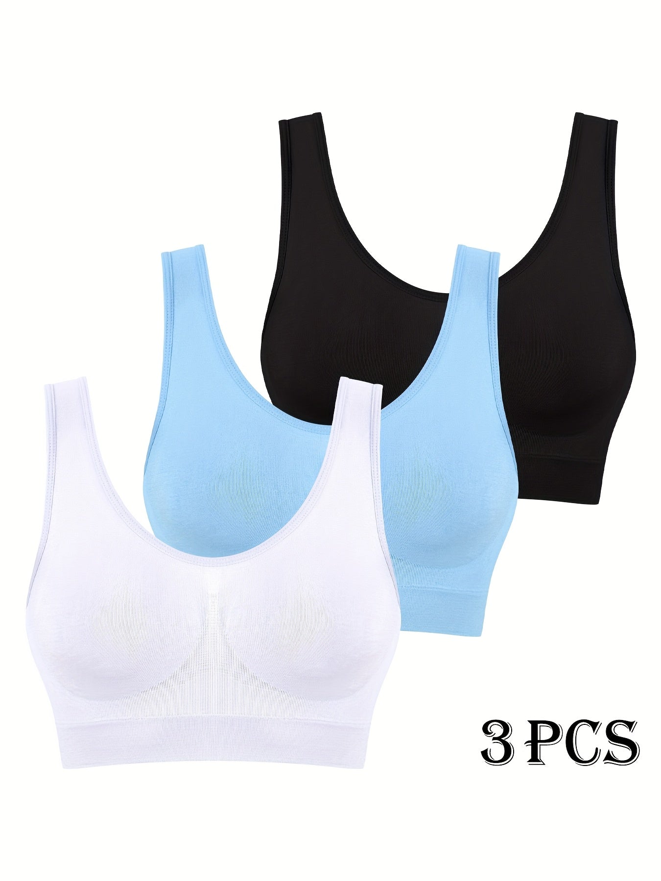 Women's Sports Bra - 3-Pack Unpadded, Light Support – view 18