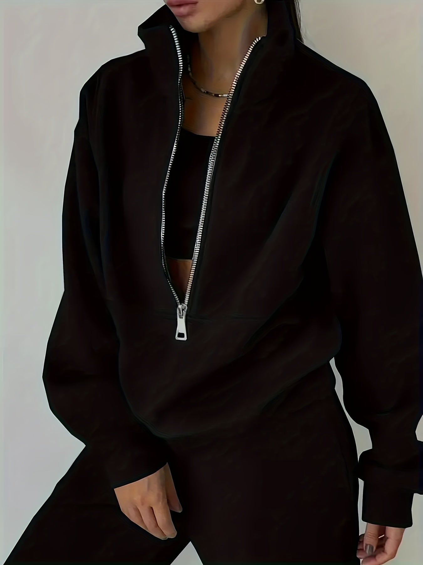 Women's Sweater Outfit Set - Two-Piece Sporty Street Style detail view