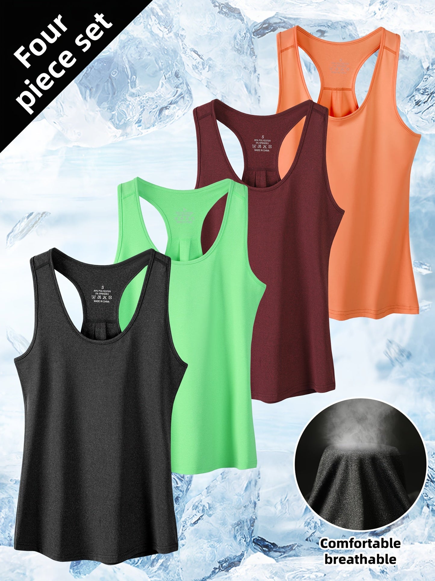 Women's Textured Tank Top - Crew Neck Sleeveless – 10-Variant Selection detail view