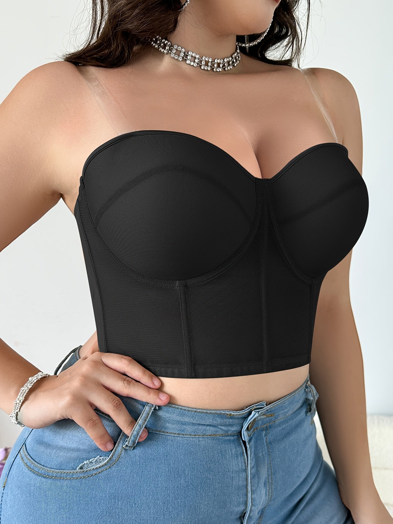 Women's Tummy Control Shapewear Camisole - Solid Color Plus Size Body Smoothing detail view