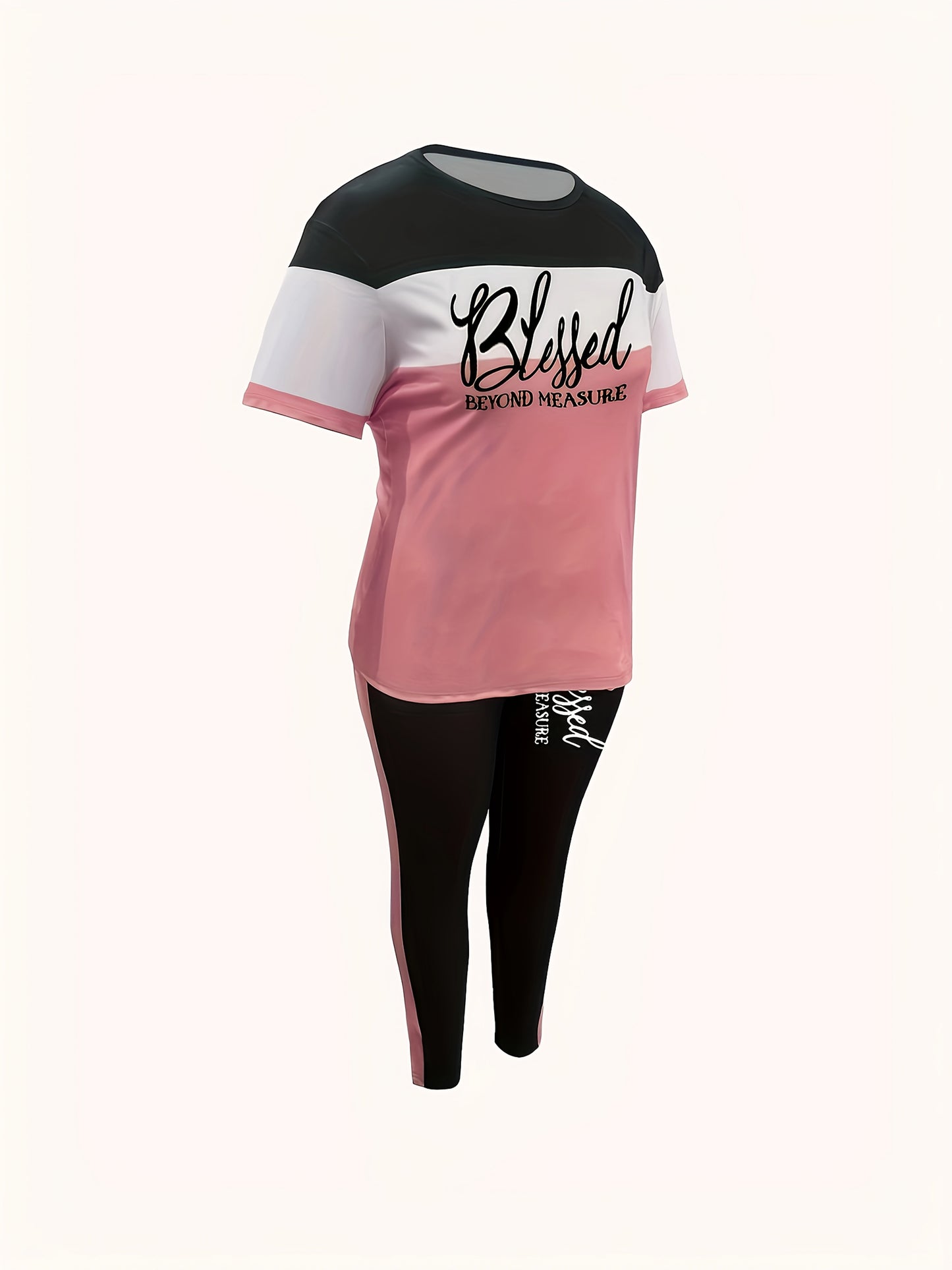 Women's Two-Piece Pants Set - Color Block – Sizes S–XXL detail view