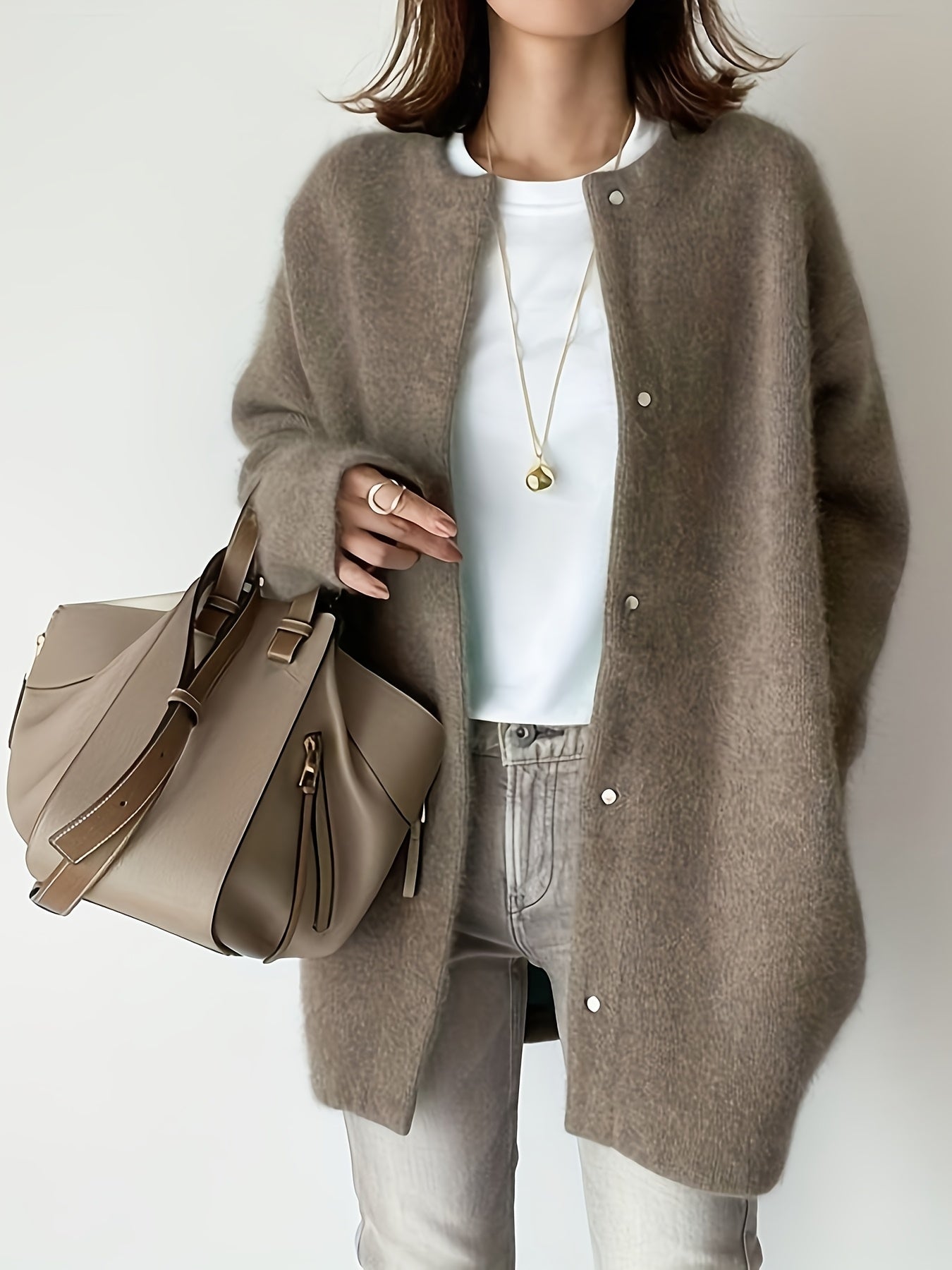 Women's Ultra Soft Knit Jacket - Suede-Look Transitional Layer detail view