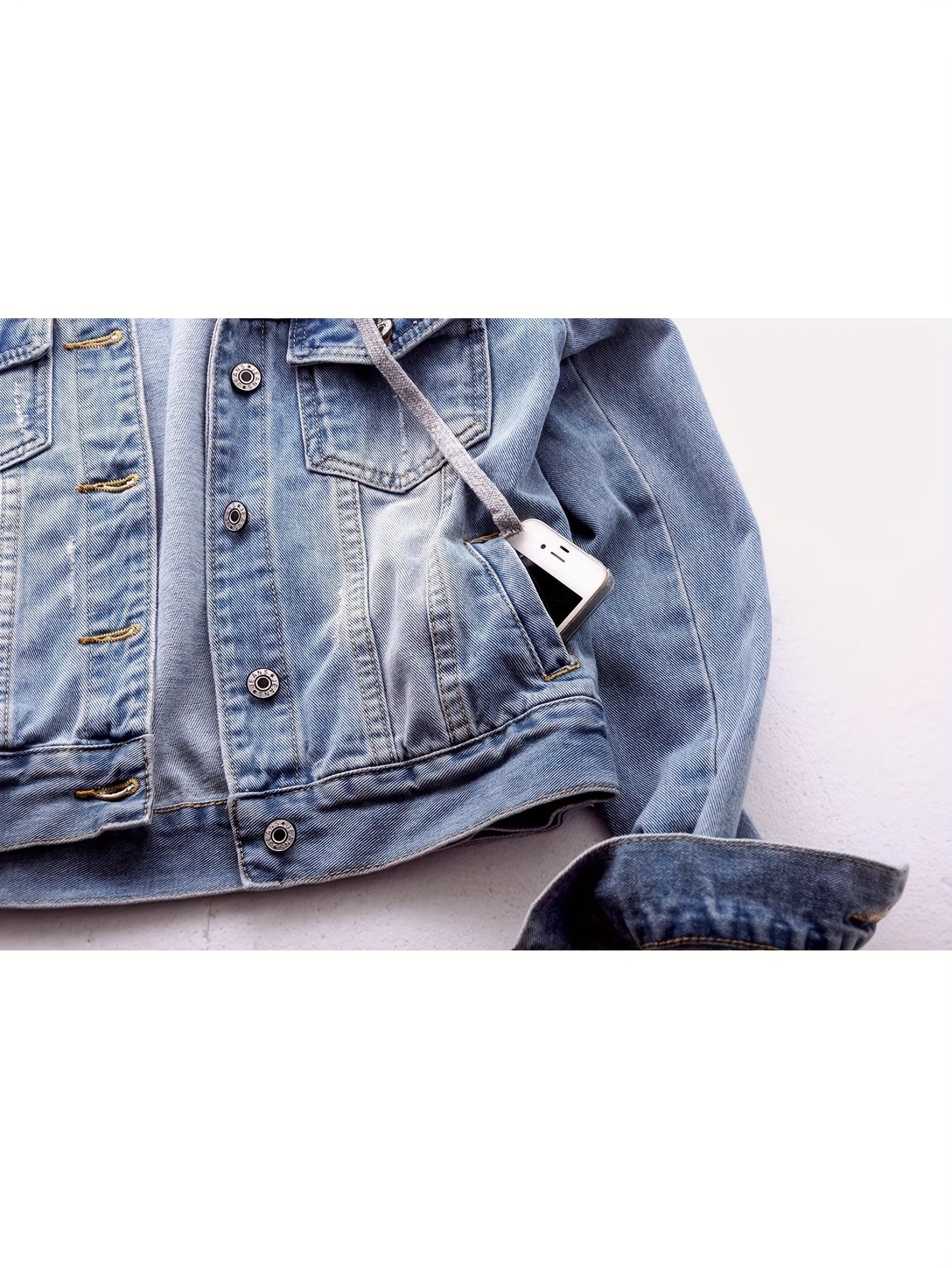 Women's Versatile Denim Button-Front Jacket – Sizes 0XL–4XL detail view