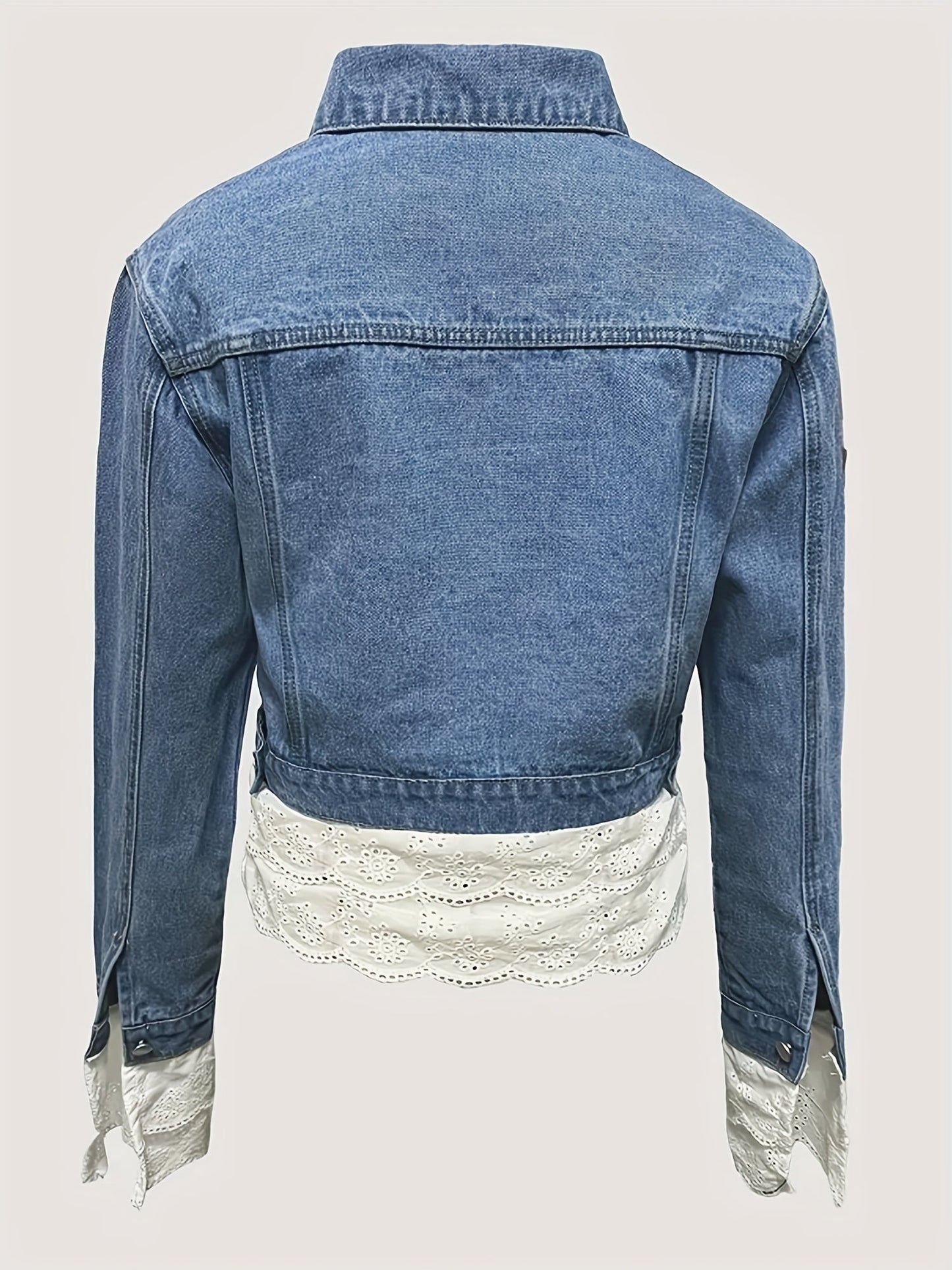 Women's Versatile Denim Pullover Jacket – Blue / Sizes 0XL–4XL detail view