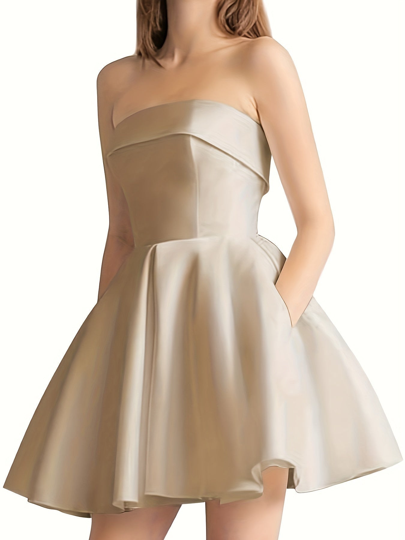 Women's White A-Line Dress detail view