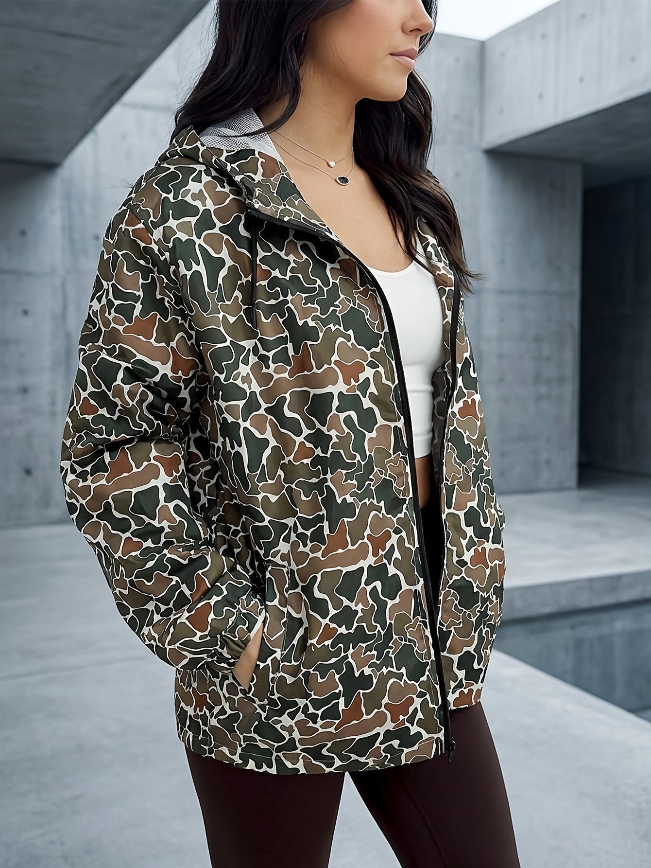 Women's Windproof Graphic Pullover Hoodie detail view
