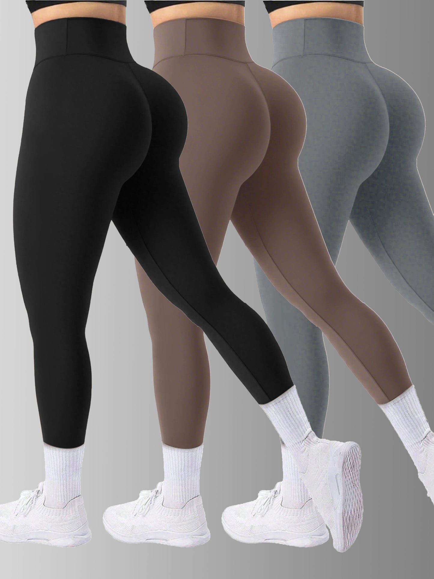 Women's Workout Leggings - Elastic Waist Stretch Fit detail view