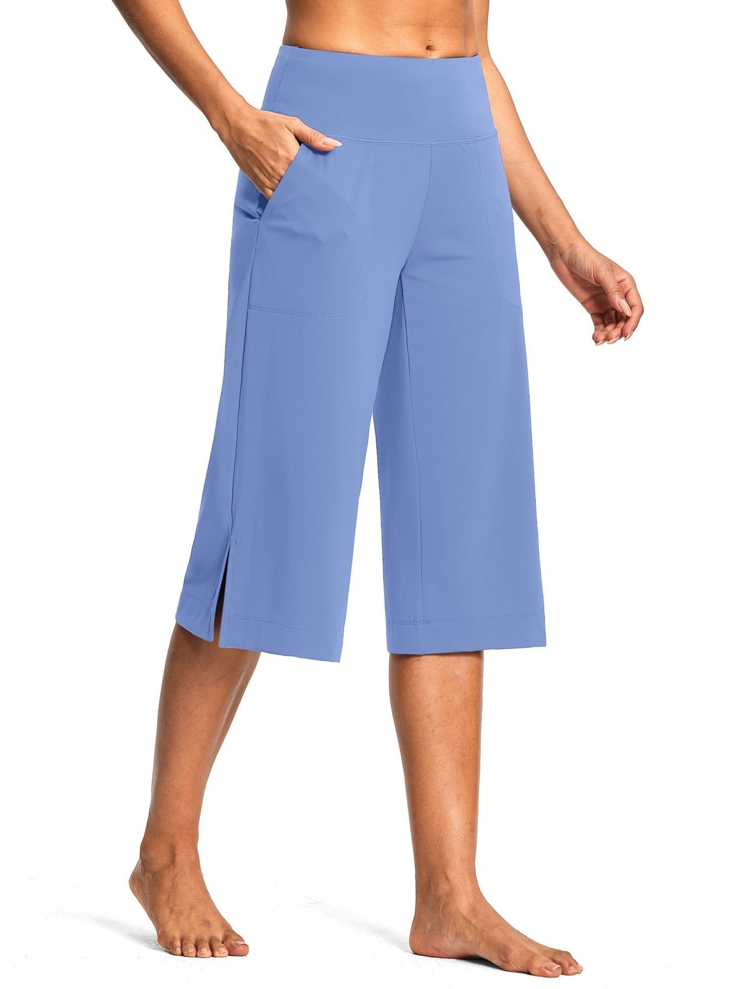 Women's Workout Pants - High Waist Wide leg 75 – White option – view 12