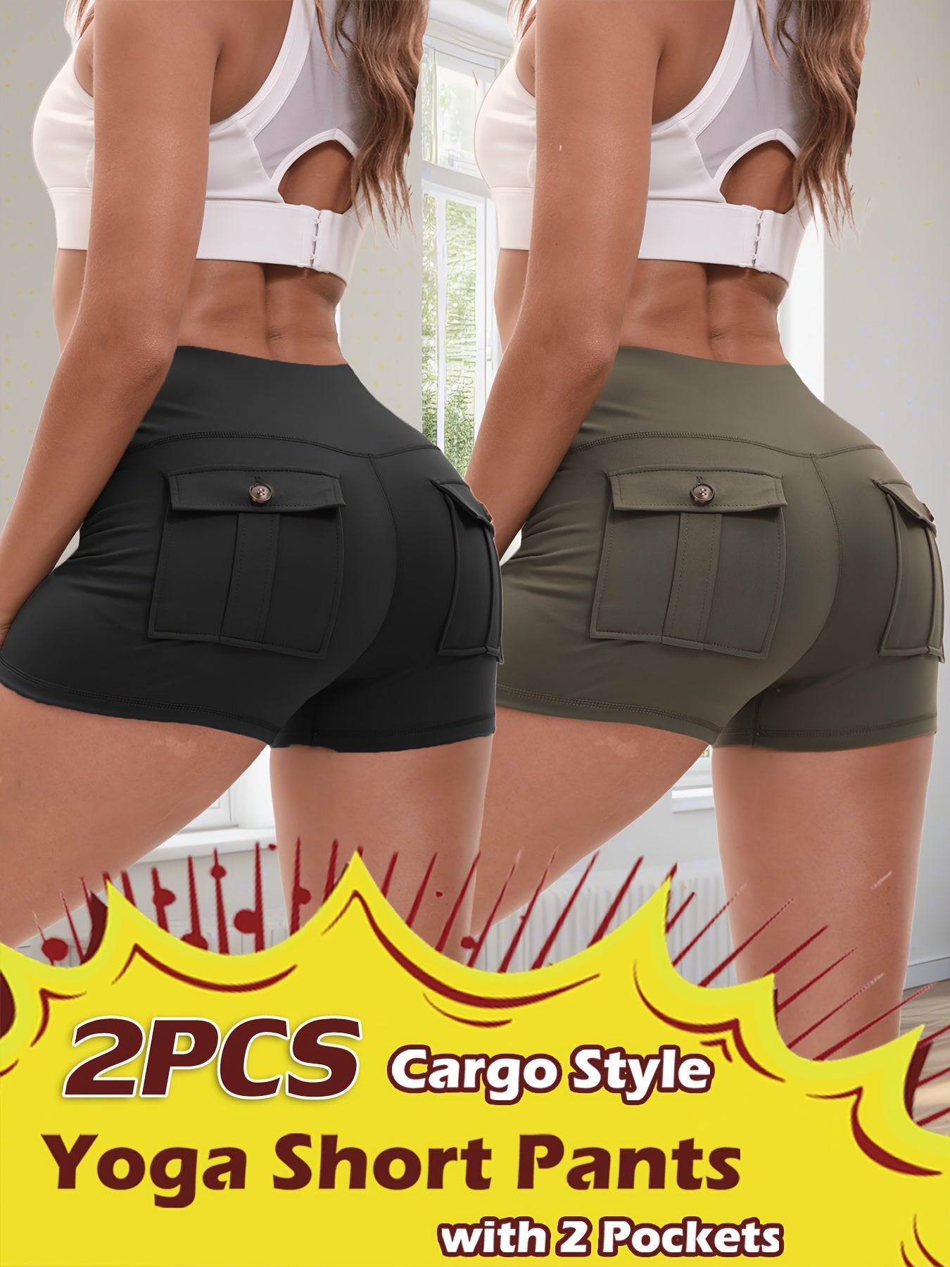 Women's Workout Shorts - Stretch Comfort – 3-Color Selection – view 12