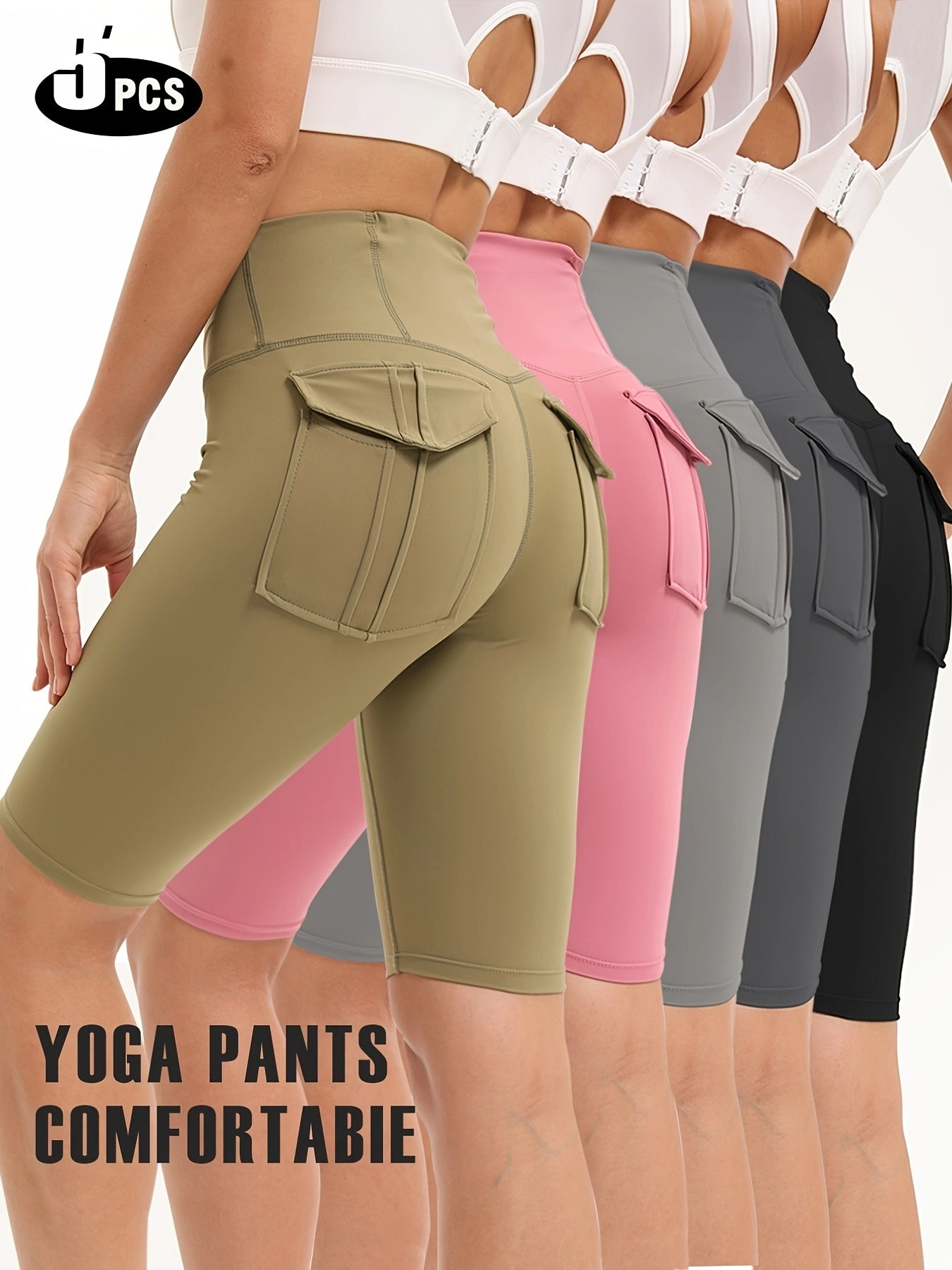 Women's Yoga Shorts - 5-Pack Fitted – view 12