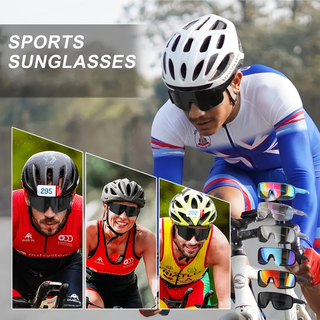 12/6 Pairs Of Men's And Women's Fashionable Sports Glasses - Lightweight PC Frame, UV Resistant, Durable, Anti Glare, High-definition Lenses - Suitable for Activities And Driving, Glasses Accessories