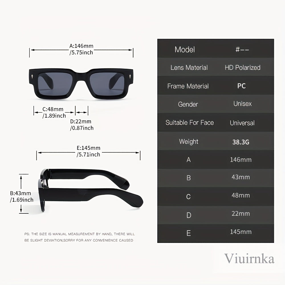 Chunky Square Glasses 2 Pack - Retro Bold Frame Fashion Eyewear for Men Women, Thick Frame Statement Glasses for Nightlife Parties Events, Trendy Aesthetic Y2K Streetwear Sunglasses