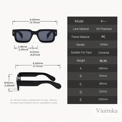 Chunky Square Glasses 2 Pack - Retro Bold Frame Fashion Eyewear for Men Women, Thick Frame Statement Glasses for Nightlife Parties Events, Trendy Aesthetic Y2K Streetwear Sunglasses