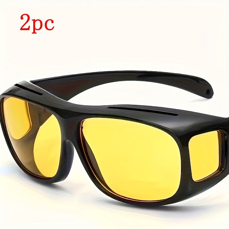 1pc/2pcs of Night Vision Wrap-Around Sunglasses for Driving, Suitable for Outdoor Sports Like Cycling, Fishing, And Hiking. Unisex Fashion Eyewear for Day And Night Use
