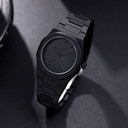 Men's Black Dial Minimalist Quartz Watch - Classic Casual Sport Wristwatch for Men, Durable Everyday Analog Timepiece, Sleek Simple Design Gift for Him