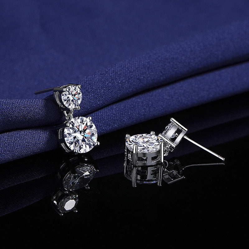 [Christmas Valentine's Day] 5Carats Moissanite Stud Earrings for Women, 925 Sterling Silver Drop Earrings, Fine Jewelry Gifts for Women Men, Christmas Gifts for Ladies Mother Father, Valentine's Day Gifts for Women Men