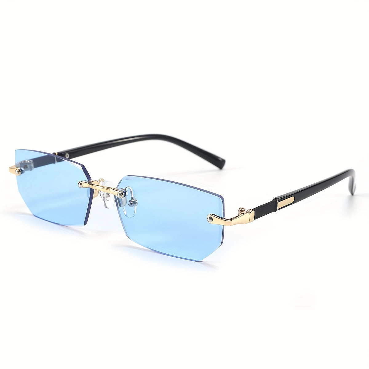 Frameless Gradient Sunglasses 5 Pack for Men Women - Rimless Tinted Lens Shades in Gray Red Blue Black Brown, Lightweight No-Frame Design for Daily Wear Parties Casual Outdoor Fashion Style