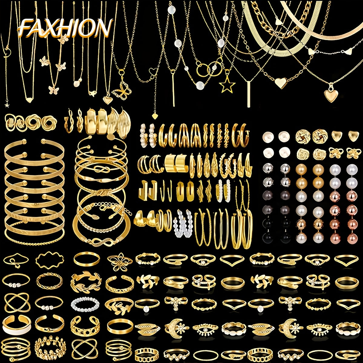 Boho Jewelry Set 37 47 50 71 87 Pieces Earrings Necklaces Rings Bangles Stackable Bohemian Accessories for Daily Festival Wear Women