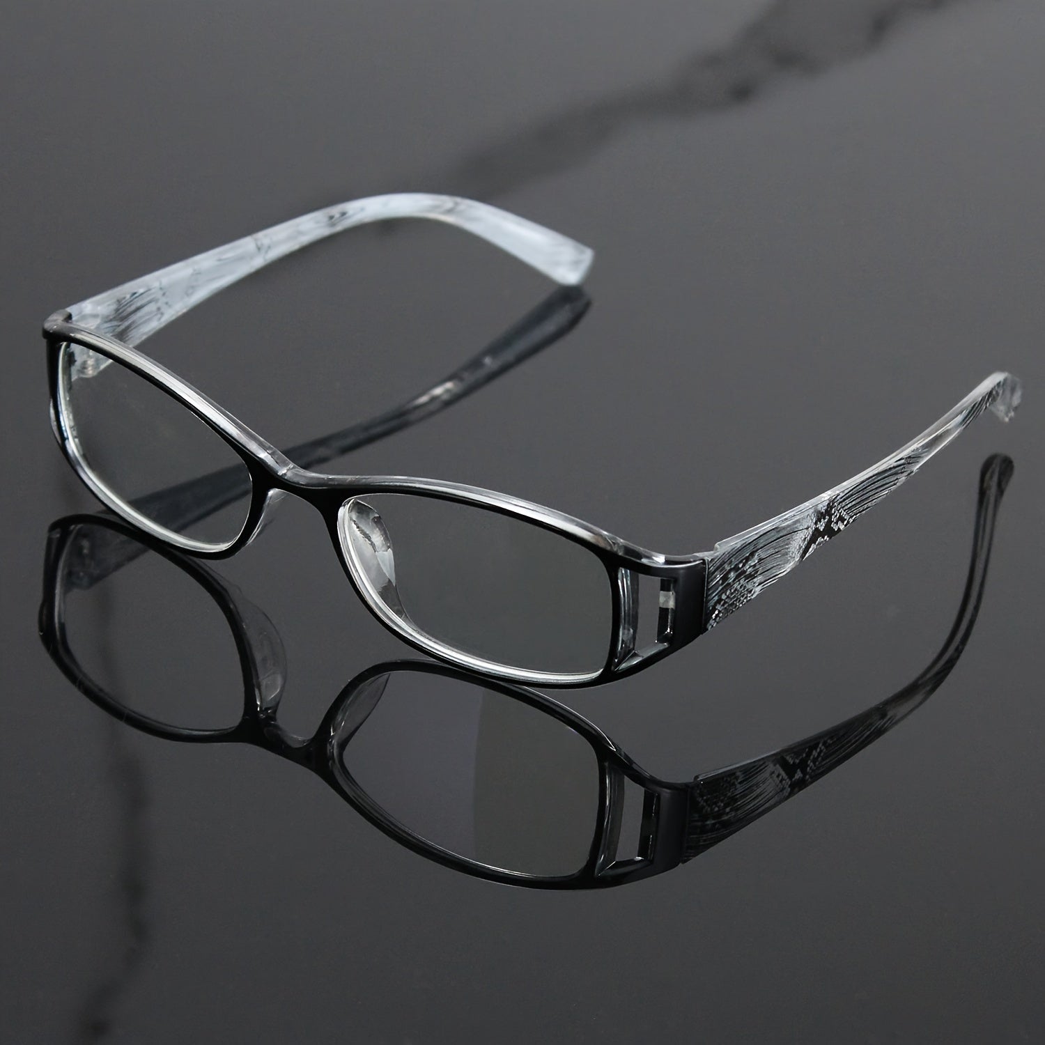 4 Pairs of Multicolored Rectangular Reading Glasses, Unique Pattern Place of worship Design, Fashionable and Temperament Presbyopia Glasses for Men and Women, Suitable for Halloween and Christmas gifts