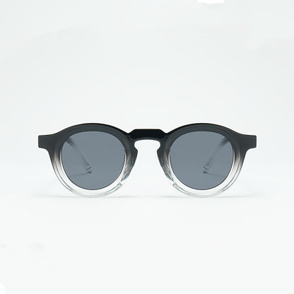 Round Sunglasses Gradient Lens Retro Oversized – UV400 Vintage Eyewear for Men & Women, Minimalist Fashion Shades for Beach Travel Daily Wear, Includes Case & Cleaning Cloth, 4 Colors
