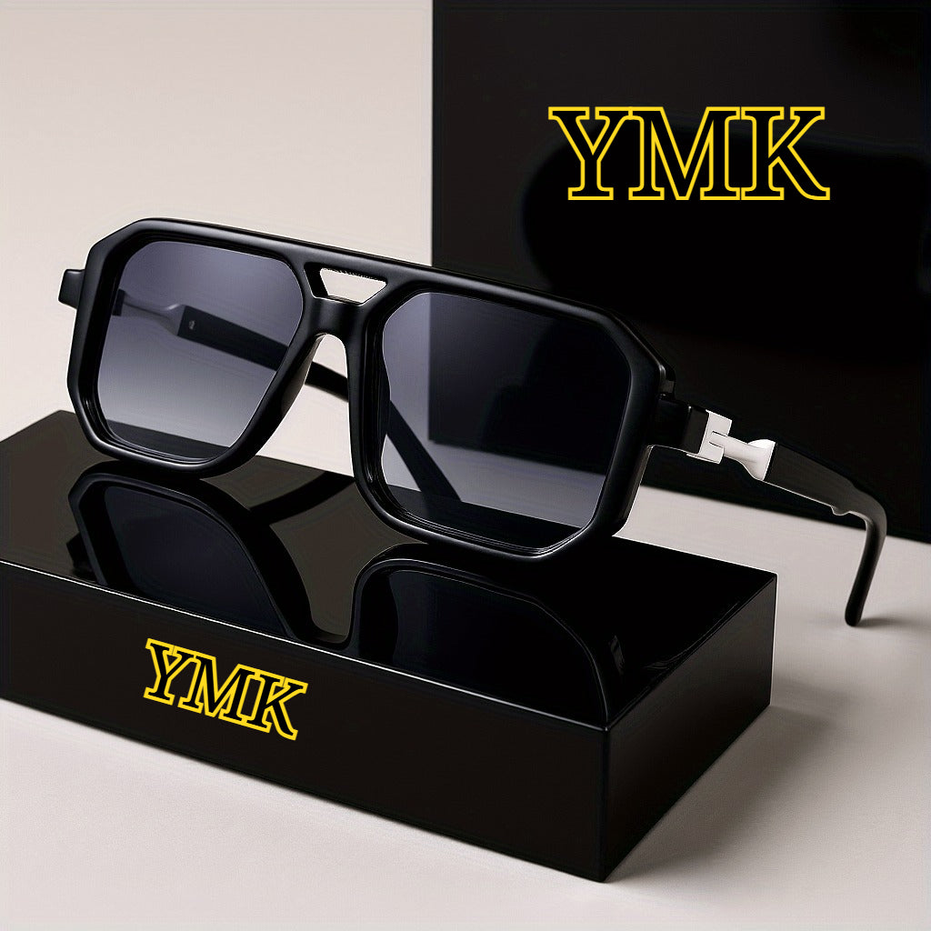 Unisex Oversized Square Retro, Tortoiseshell Arms, Fashion Shades for Men Women, Comes with Case and Cleaning Cloth, Ideal for Daily Wear