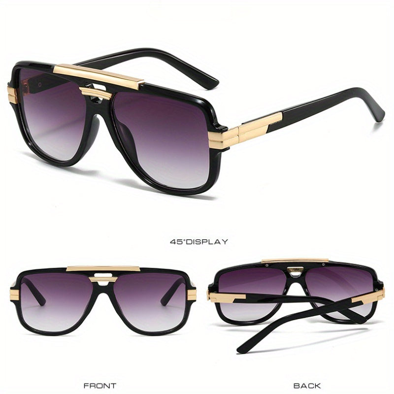 Retro Full-Rim Glasses - Zinc Alloy Frame & PC Lenses, for Casual Outfits