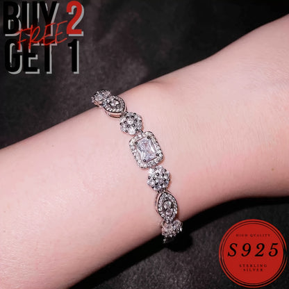 925 Sterling Silver CZ Diamond Bracelet for Women Men - Sparkling Zircon Tennis Bracelet Italy Fashion Jewelry with Gift Box, Birthday Anniversary Holiday Gift for Couples